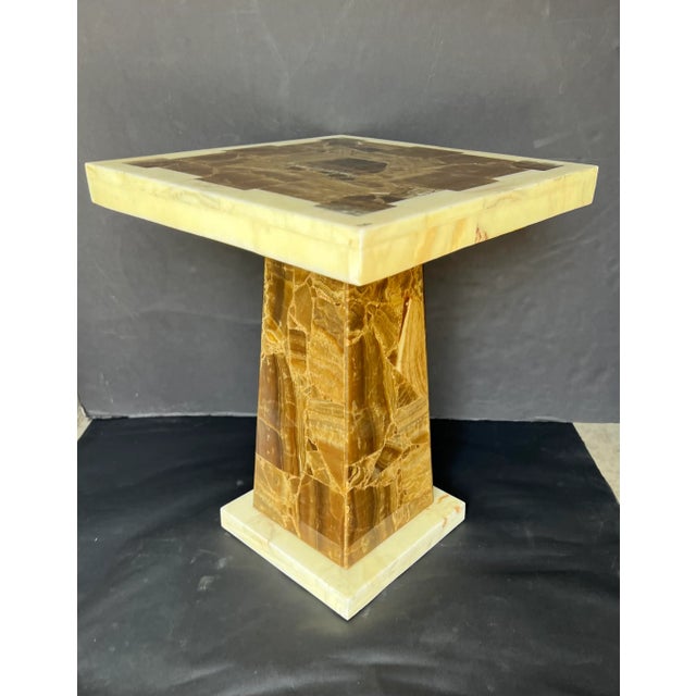 1960 Vintage Signed Muller of Mexico Onyx Pedestal/Side