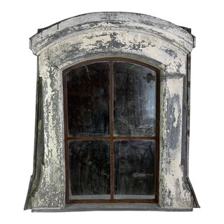 Antique Dormer Window Mirror, Zinc, French Provincial Style For Sale