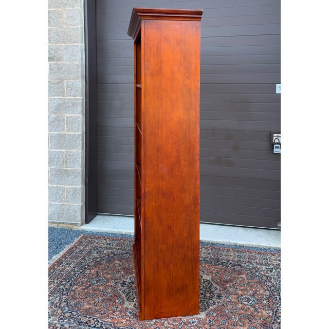 2000s Ballard Designs Tuscan Pine Center Bookcase in Antique Cherry Finish For Sale In Philadelphia - Image 6 of 11