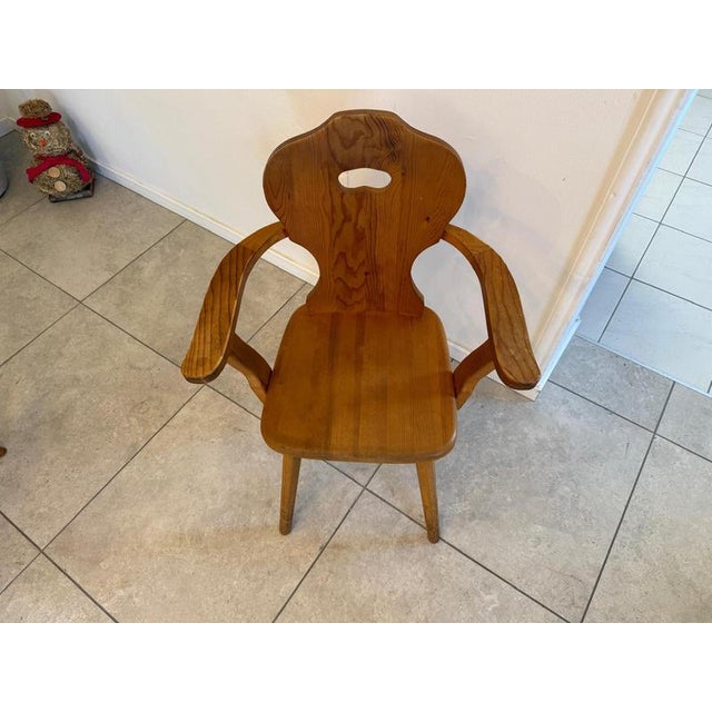 Rustic Farmhouse Armchair in Wood For Sale - Image 3 of 17