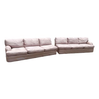 Postmodern Mauve/Pink Sectional Sofa - 2 Pieces For Sale