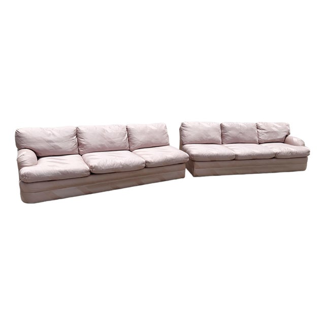 Postmodern Mauve/Pink Sectional Sofa - 2 Pieces For Sale
