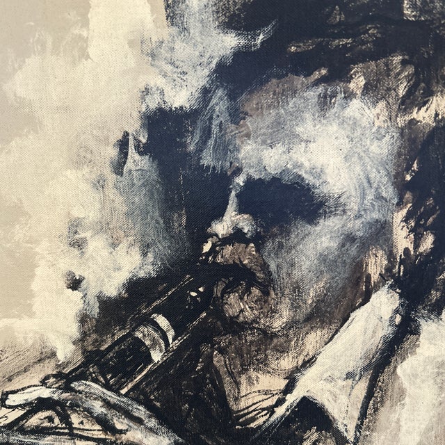 Portraiture 1960s Jazz Portrait Painting Vintage For Sale - Image 3 of 6