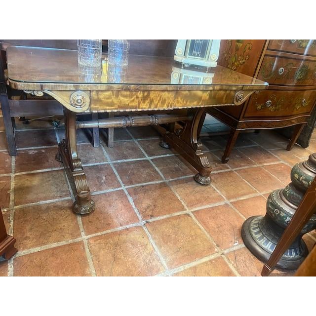 Early 19th Century Antique English Regency Mahogany Library Table or Desk For Sale - Image 5 of 7