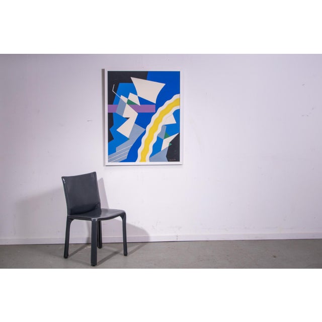 Jozef Mees, Abstract Composition, 1983, Oil Painting on Cardboard For Sale - Image 9 of 12