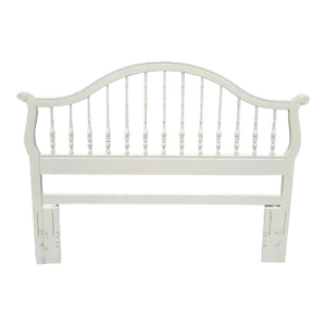 Vintage White Pagoda Faux Bamboo Regency Style Double/Queen Headboard