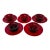 1970s Murano Glass Ruby Red Desserts and Saucers - 10 pcs For Sale