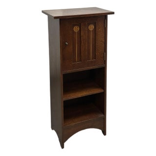 Stickley Furniture Harvey Ellis Inlaid Music Cabinet, Model 89-476 For Sale