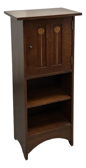 Stickley Furniture Harvey Ellis Inlaid Music Cabinet, Model 89-476