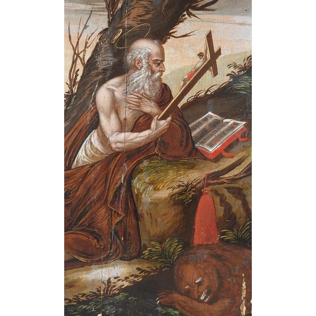 Venetian school of the 17th century Saint Jerome, circa 1620 Oil on panel Unsigned On parquet board 49 x 30 cm Good...
