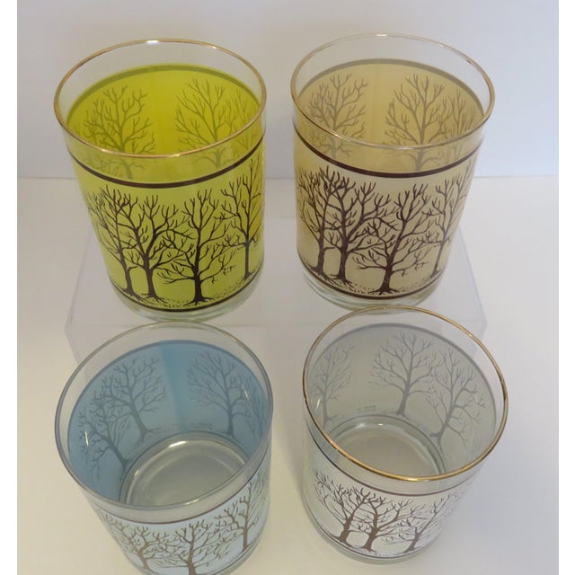 Mid-Century Modern 1970s Houze Seasons Trees Thermochromic Drinking Cocktail Rocks Glasses - Set 4 For Sale - Image 3 of 12