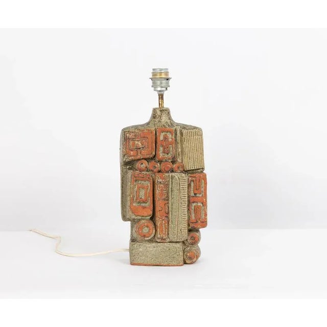 Large Ceramic Table Lamp attributed to Bernard Rooke, England, 1960s For Sale - Image 6 of 8