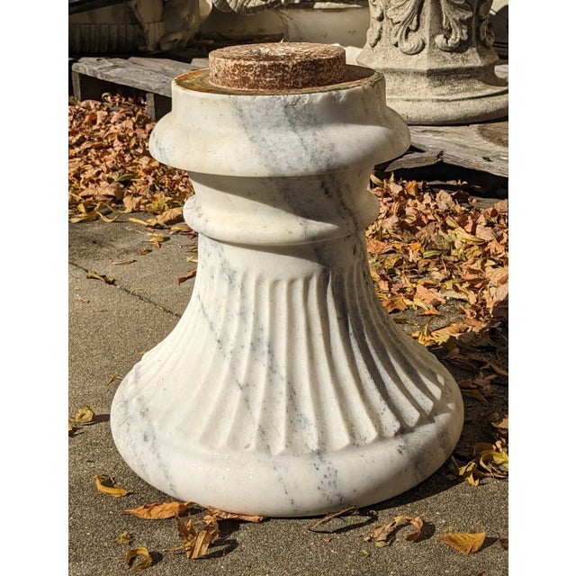 Monumental Vintage Italian Neoclassical Marble Garden Planter Jardinière For Sale - Image 6 of 12