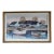 Mid-Century Modern 'Cottages by Quiet Water' Swedish Original Landscape Oil Painting, Framed For Sale