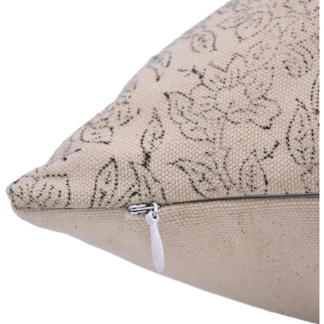 Art Deco Fabdivine Indian Block Print Cushion Cover 20x20 Inch Duck Canvas-Vishv Jaal For Sale - Image 3 of 4