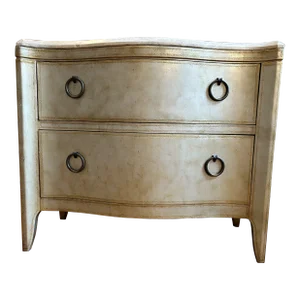 Maitland Smith Leather Covered Marble Top Chest of Drawers