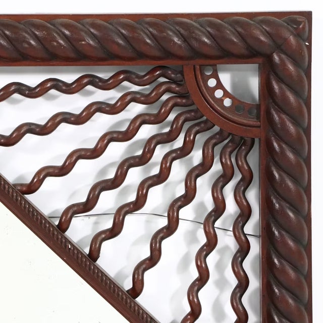 Late 19th Century Late 19th Century Aesthetic Movement Carved Wood Wall Mirror With Sunburst Frame For Sale - Image 5 of 7
