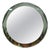Round Green Double Beveled Mirror attributed to Antonio Lupi for Cristal Luxor, Italy, 1960s For Sale