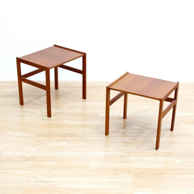 Mid-century set of two nesting tables made in Denmark. Constructed from teak and these quality side tables are wonderfully...