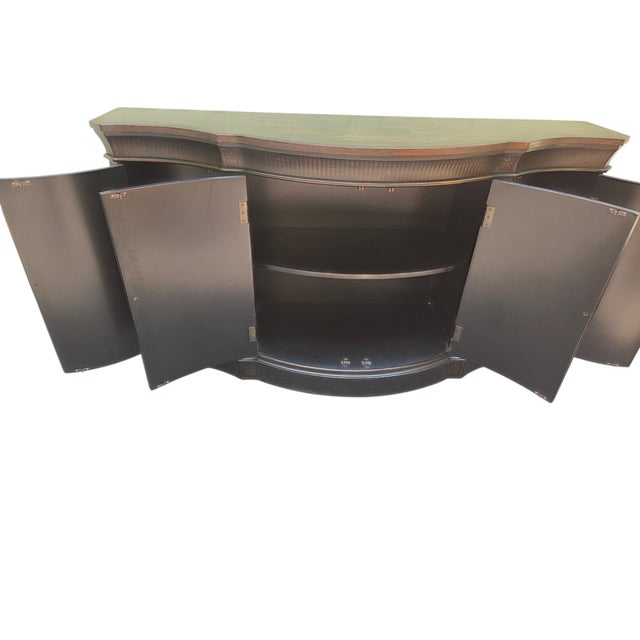 Chinoiserie 1990s Ethan Allen Vivianne Serpentine Console Buffet Sideboard Credenza Chinoiserie For Sale - Image 3 of 18