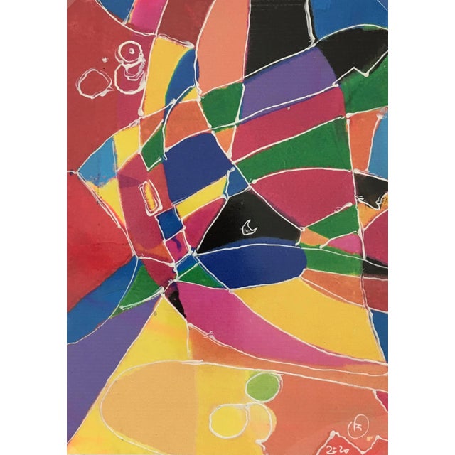 Abstract Modern “Vitrales” – Signed F, 2020 For Sale