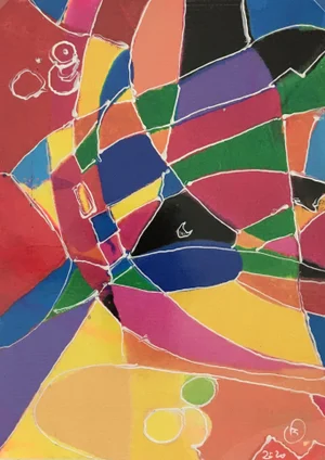 Abstract Modern “Vitrales” – Signed F, 2020
