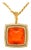 Gia Certified 20.61 Carat Orange Opal 18k Gold Diamond Pendant Necklace For Sale