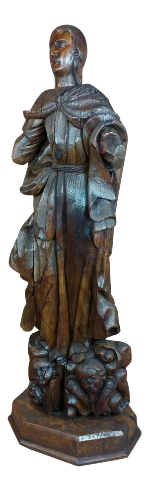 17th Century Antique French Carved Oak Santo Figure