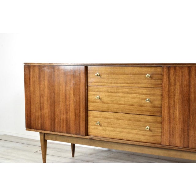 Brown Mid-Century British Walnut and Brass Sideboard from Wrighton, 1960s For Sale - Image 8 of 9