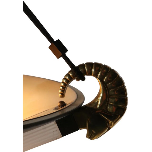 Mid-Century Modern 1980's Hollywood Regency Hanging Fixture Chandelier by Nulco For Sale - Image 3 of 13