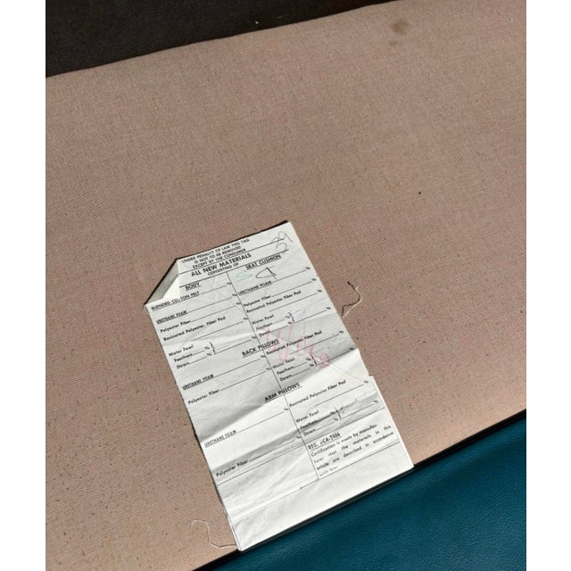 Postmod Teal Leather Sofa For Sale - Image 14 of 18