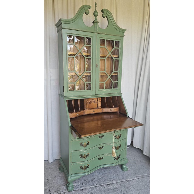Green Secretary Hutch, Circa 1940's. For Sale In Los Angeles - Image 6 of 18