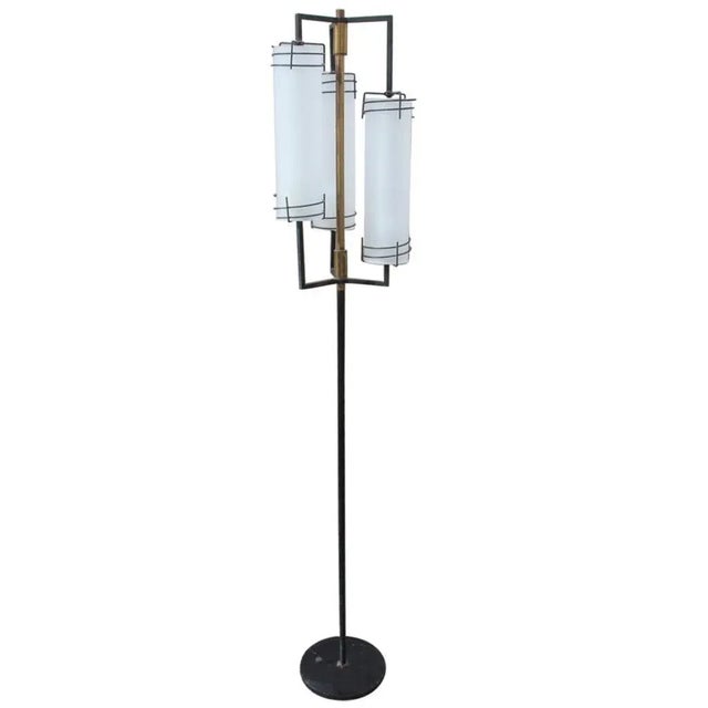 Mid-Century Italian Glass & Brass Floor Lamp For Sale - Image 11 of 11