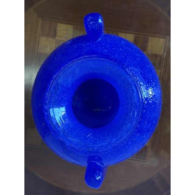 Winged Vase in Pulegoso Blue Glass by Napoleone Martinuzzi, 1920s For Sale - Image 4 of 9