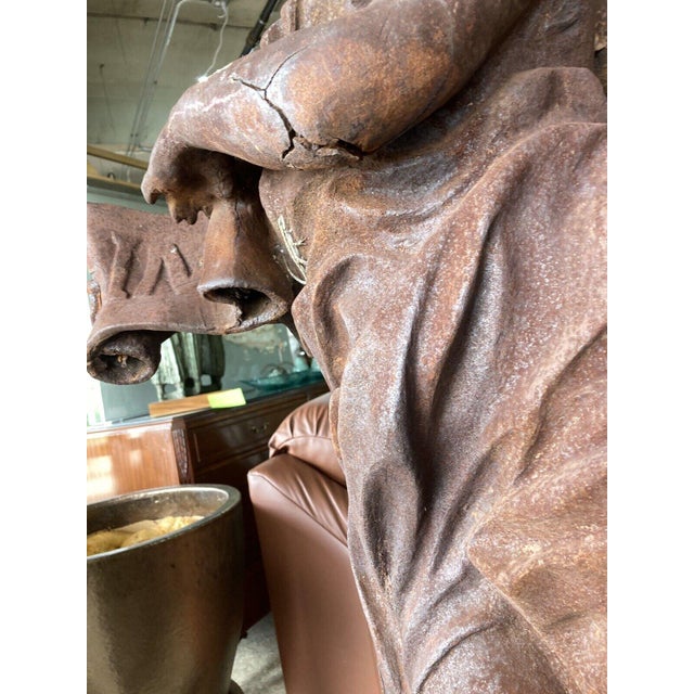 Antique Cast Iron Angel Garden Sculpture Statue For Sale In Phoenix - Image 6 of 8