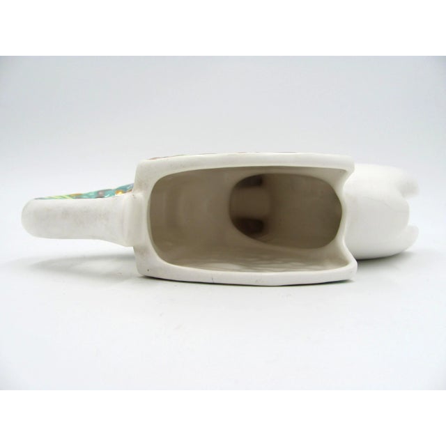 Vintage Boho Ceramic Mosaic Elephant Trunk Up Planter For Sale - Image 10 of 13