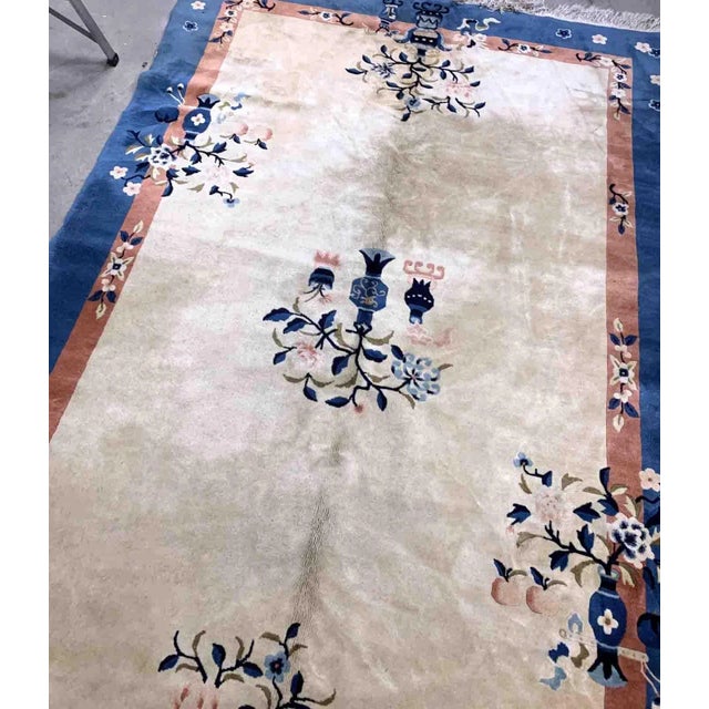 Art Deco 1930s Vintage Handmade Art Deco Chinese Rug For Sale - Image 3 of 9