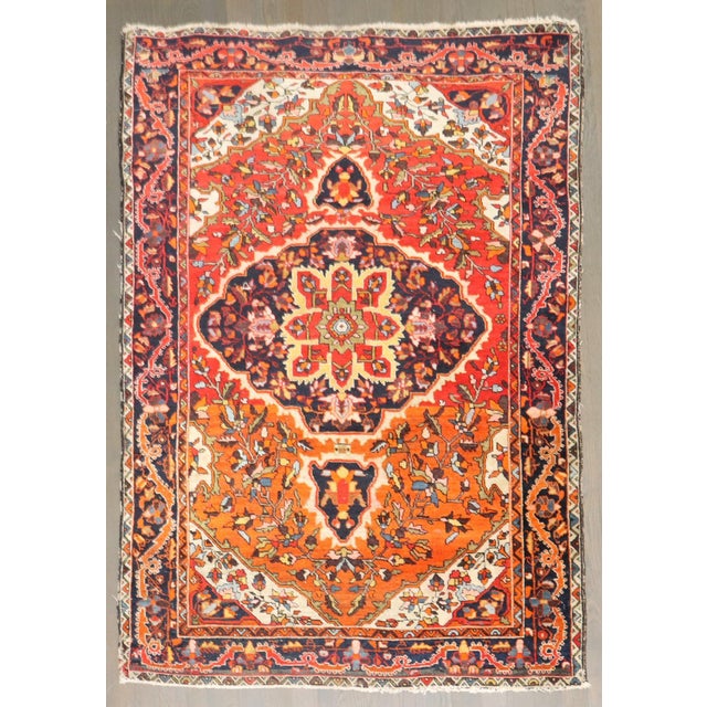 Persian Orange Antique Zabihi Collection Persian Sarouk Ferehan Rug - A Pair For Sale - Image 3 of 7