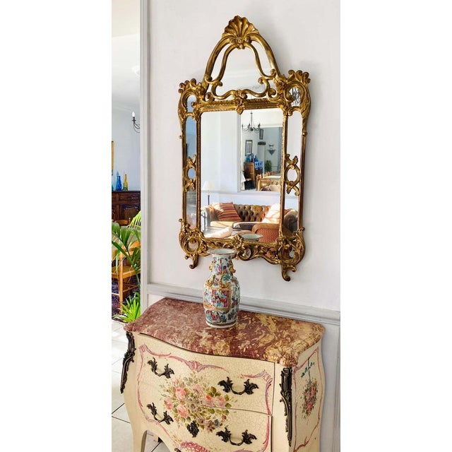 Large French Louis XIV Gilt Mirror with Double Frame, 1990s For Sale - Image 3 of 16