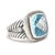 Stones: - blue topaz, 1 stone - cushion - 14 mm -13.5 ct - diamonds - round brilliant cut - approximately .35 total carats...