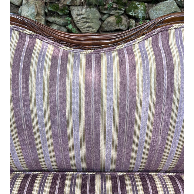 Wood Vintage 1940’s Louis XV Style Carved Mahogany Sofa For Sale - Image 7 of 11