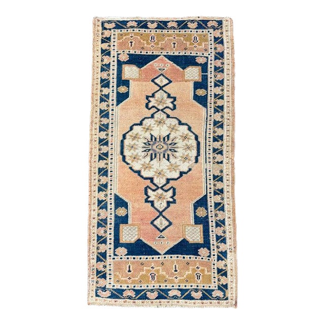 Turkish Mini Rug Oriental Hand Knotted Vintage Rug 1'7" x 2'8" #17465 For Sale