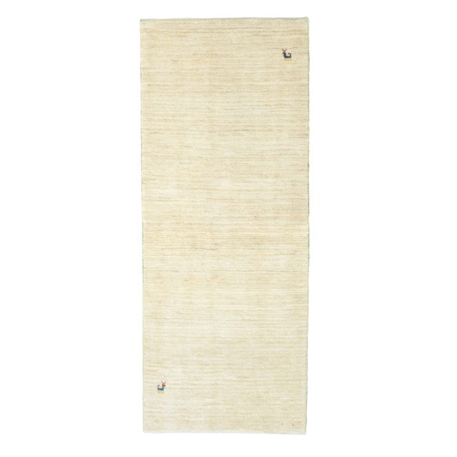 Modern Hand-Knotted Gabbeh Rug in Beige For Sale - Image 10 of 10