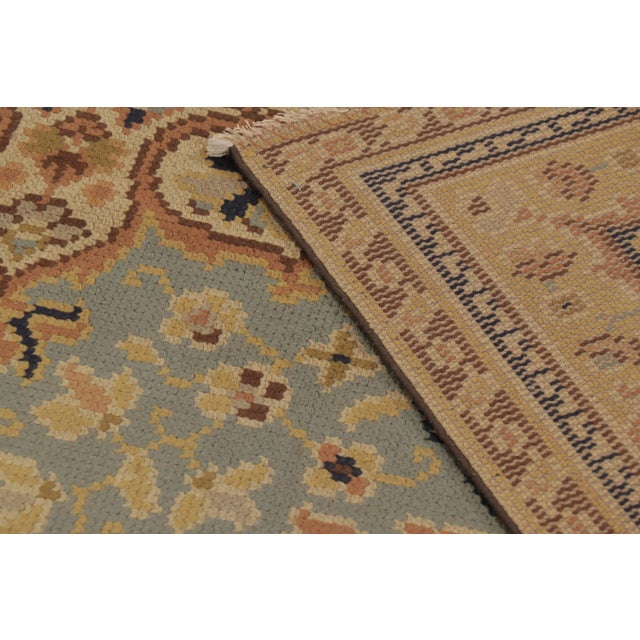 Gold Antique English Orientalist Belle Époque Rug With Ornate Florals - Rug & Kilim For Sale - Image 8 of 10