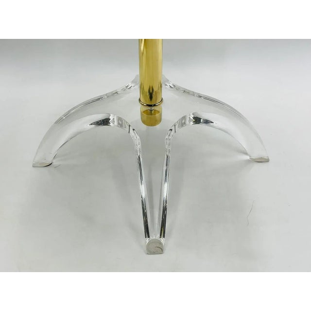 Brass 1960s Lucite and Brass Vanity Swivel Chair by Charles Hollis Jones For Sale - Image 8 of 12