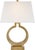 Modern Chapman & Myers by Visual Comfort Signature Ring Form Large Table Lamp in Antique-Burnished Brass with Linen Shade For Sale - Image 3 of 3