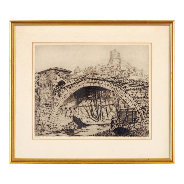 Fabio Mauroner - Subiaco Etching, 1922 For Sale