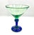 Glass 1980s Hand Blown Green and Cobalt Martini - Set of 4 For Sale - Image 7 of 8