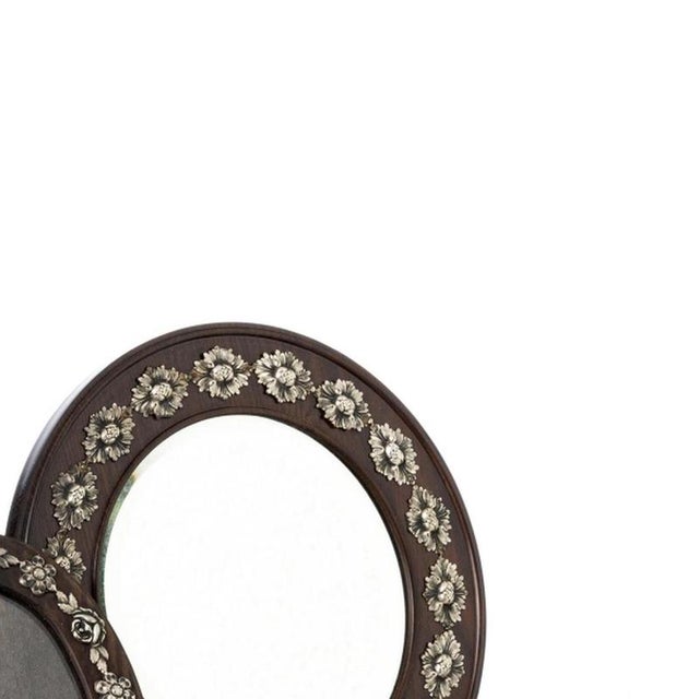 Antique Mirrors in Fine Wood and Silver, 1800s, Set of 4 For Sale - Image 4 of 6