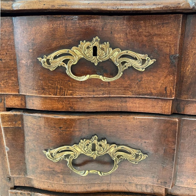 French 18th Century French Louis XV Walnut Chest or Commode With Original Bronze Hardware For Sale - Image 3 of 8